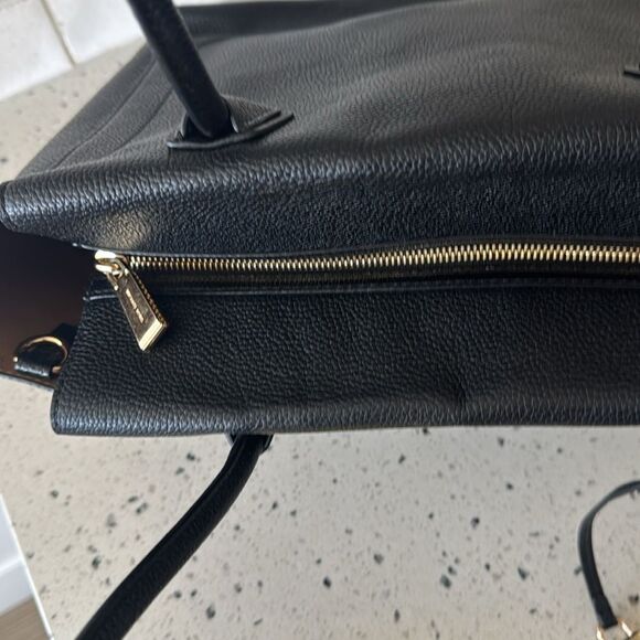 Michael Kors Mercer Large Satchel Black Leather Handbag Top Zip Closure Bag GUC - Picture 3 of 14